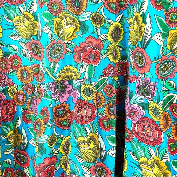 J.Crew Blue Multicolor Floral Tiered Maxi Dress Size Small - Picture 11 of 14